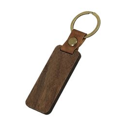 U&I Father Day Gift-Keychain Accessories Charms Straps Fashion Wooden Keychain Leather Laser Engraved Keychains