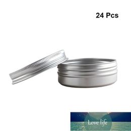 24pcs 60ML Aluminium Specimen Box with Thread Travel Bottles Cosmetic Container Empty Cream Jar Pot with Lid for Makeup Pomade