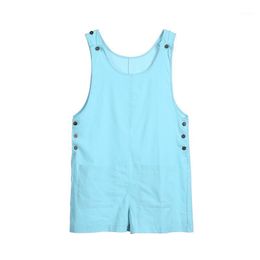 Women's Jumpsuits & Rompers Arrival Fashion Women' S Suspender Solid Color Sleeveless Jumpsuit Overall Casual Cotton Linen Short Romper