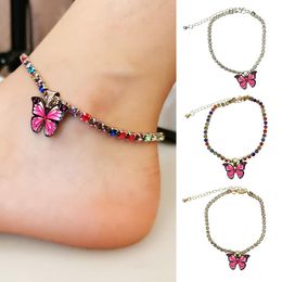 Fashion Butterfly Anklets For Women 2021 Bohemian Beach Anklet Colour Chain Anklet On Leg Foot Jewellery