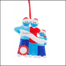 Christmas Decorations Festive & Party Supplies Home Garden Family Diy Handwritten Mask Snowman Tree Pendant Drop Delivery 2021 4Akxi
