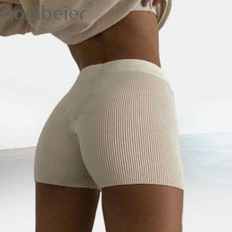 Casual Fashion Women Knitted Biker Bodycon Summer White Cotton Sweat Mini Sexy Shorts Femme Black Lila Home 210604