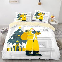 Bedding Sets Santa Claus Pattern Set Duvet Cover With Pillowcase 240x220 Quilt High Quality Twin Super King Bedroom