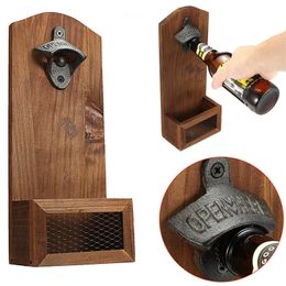 Bottle Opener Wall Mounted Rustic Beer Openers Set Vintage Look with Mounting Screws for Kitchen Cafe Bars party