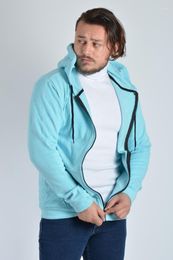 Men's Zipper Hooded Long-Sleeve Sweatshirt 20K-7000140 Blue Tracksuits