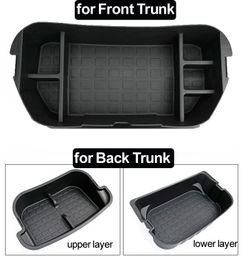 Tesla Model Y 2021 Front & Rear Trunk Organiser Trunk Storage Space Organiser ABS ModelY Trunks Storage Box Car Accessories