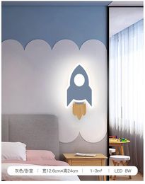 Wall Lamp Children's Room Lamps Nordic Creative Cartoon Rocket Decorative For Living Bedroom Bedside Light