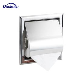 Bathroom Toilet Paper Holder Concealed Recessed Roll Holder, Stainless Steel Tissue Box in-Wall 210720