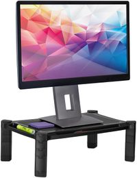 Desktop Computer Monitor Riser - Height Adjustable Tabletop Stand Shelf for PC and Laptop Displays and Printers, 19 x 13 Inch, 6.6 High