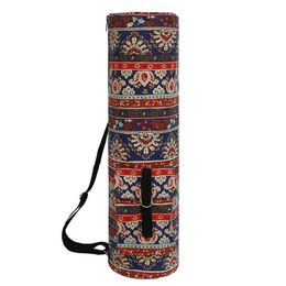 Retro Style Yoga Mat Bag Canvas 68*18cm Fitness Pilates Gym Yoga Bag Shoulder Bags High Quality Travel Backpack Yoga Mat Case Y0721