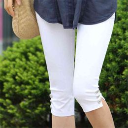 Sale Women's Summer Slim Waist Candy Colour Stretch Leggings s Fashion Pencil Pants Crops For Female 210925