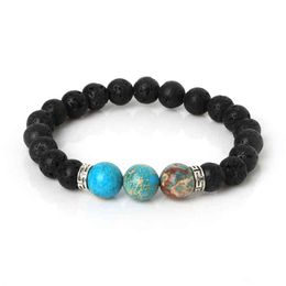 Elastic Cord Beads Charm Bracelets Natural Stone Yoga Beaded Bracelet for Men Women Friend Gift Charm Strand Jewellery