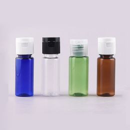 100pcs 20ml multicolor plastic bottle with flip top cap Cosmetic lotion cream PET container bottles with lid