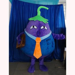 Performance Eggplant Daddy Mascot Costume Halloween Christmas Fancy Party Dress Vegetable Cartoon Character Suit Carnival Unisex Adults Outfit