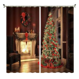 digital fireplace UK - Curtain & Drapes Babson Fireplace Christmas Tree Decoration 3D Digital Printing DIY Advanced Custom Po