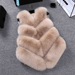 ZADORIN Luxury Faux Fur Vest Women Plus Size Furry Short Faux Fur Vests Coat Fur Gilet Fourrure Autumn Winter Overcoat 210817