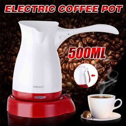 Portable Electric Coffee Maker Turkish Greek Coffee Machine 220V Espresso Tea Moka Pot Food Grade ABS Kettle Anti-slip Base 210408