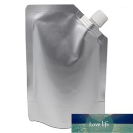 50Pcs White Silver Stand Up Plastic Pure Aluminum Foil Bevel Spout Pouches Party Drinking Beverage Storage Mylar Packaging Bags1 Factory price expert design