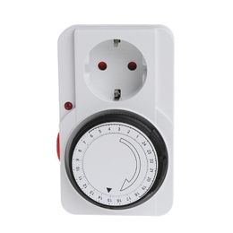 Timers 24 Hours Programmable Mechanical Timer Switch Smart Countdown Plug Socket 230V EU