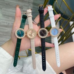 Brand Watches Women Lady Girl Crystal Style Leather Strap Quartz Wrist Watch AR52