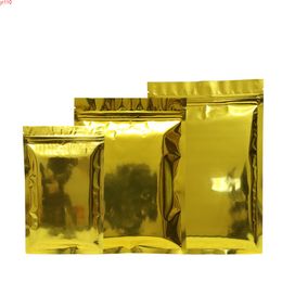 Brand New And Healthy Zip Lock Plastic Bags Metallic Mylar Flat Pouches 100pcs/Lot High Grade Food Package With Tear Notchgoods