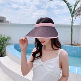 Outdoor Hats Women Sunshade Hat Visor Empty Top Nylon Wide Brim Sunscreen Caps Bicycle Beach Hiking Sun Anti-UV