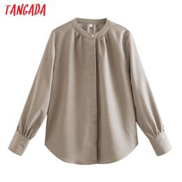 Spring Women Sold Elegant Shirts Long Sleeve Solid Office Ladies Work Wear Blouses Tops CE74 210416