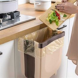 Kitchen Trash Bin Adjustable Width and Angle Folding Recycle Car Dustbin Rubbish Can cocina 211222
