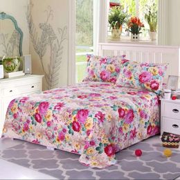 Flower Double Textile Bedding Bed Sheet Trendy Household Mattress Bedspread Rose Flower Bedroom (not include pillowcase) F0144 210420