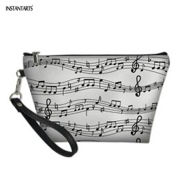 Music Note Printing Women Cosmetic Bag Small Travel Portable Organiser Case Girls Make Up Bags Customised Handbags & Cases