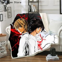 Death Note 3D Carton Print Flannel Blanket Custom Design Teens Student Sofa Bedding Cover Fleece Bedspread Home Textile Decor