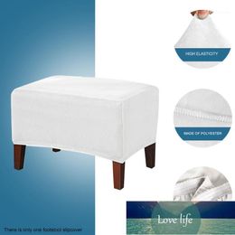 Living Room Ottoman Cover Stretch Solid Modern Soft Elastic Rectangle Foot Rest Furniture Protector Footstool Slipcover1