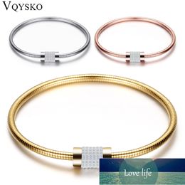 Luxury Jewellery Brand Rose Gold/Gold/Silver Colour Bangles Bracelet For Women Classic Stainless Steel Cubic Zirconia Bangle Factory price expert design Quality