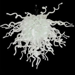 Art Glass Pendant Lamp Creative White Colour Hand Blown Modern Chandelier Light for Living Dining Room Decoration 28 Inches