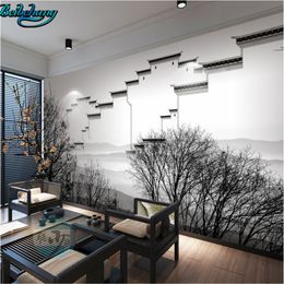 beibehang New China Jiangnan Water Landscape Water Painting TV Wall Wall Painting Custom Wallpaper Mural Decorative