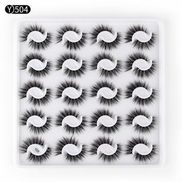 Newest Soft Light Thick Natural 20 Pairs Mink False Eyelashes Extensions Set Reusable Handmade 3D Fake Lashes Multilayer Easy To Wear 12 Models DHL