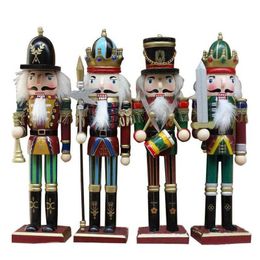 4PCS/Set 30cm Nutcracker Puppet Soldier Shape Classic Hand Painting Home Office Mall Window Decor Christmas Gift Kids Toy H0924