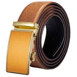 Belts Fashion Designer Yellow Leather For Men Automatic Mens Luxury Cowhide Genuine Jeans Strap