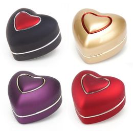 Jewelry Pouches, Bags L5YA Heart-shaped LED Light Wedding Ring Box Engagement Rings Necklace Earrings Pendants Display Case Holder