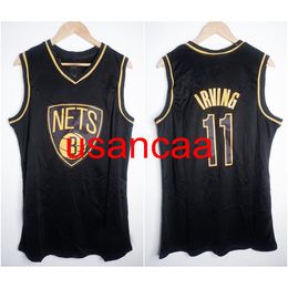 All embroidery BLACK GOLD EDITION Basketball 11 IRVING Customize men's women youth Vest add any number name XS-5XL 6XL Vest