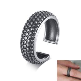 7mm Vintage Tire Finger Ring Men Fashion Stainless steel Open Wedding Rings Band for male Party Jewelry Gifts