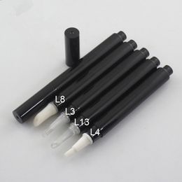 essential oil pen UK - 3ml Empty Makeup Eye Gel Bottle Click Press Pen In Black Color For Lip Gloss Essential Oil