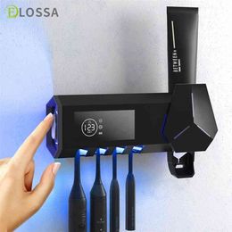 ELOSSA Smart Toothbrush Steriliser UV Holder Automatic Toothpaste Squeezer Dispenser Home Bathroom Accessories Set 210904