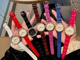 Classic Women stainless steel Quartz Watches luxury brand Geometric Rhinestone Wrist Watch Ladies colorful leather bracelet