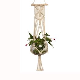 Other Garden Supplies Handmade Rope Macrame Plant Hanger Holder Flower /pot Hanging Braided Craft For Wall Decoration Countyard