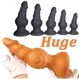 NXY Anal toys Soft Silicone Large Plug Prostate Massager Vagina Stimulation Huge Dildo Butt Expansion Adult Erotic Sex Toys Woman Me 1125