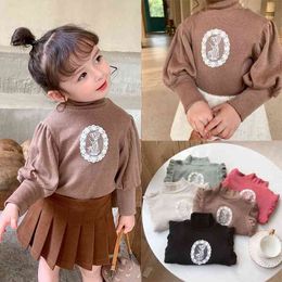 Gooporson Winter Fleece Warm Tops Kids Clothes Lace Cartoon Long Sleee Shirt Little Girls Christmas Costume Children Outfits 210508