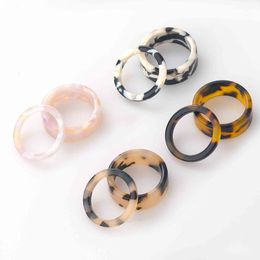 Big Square Geometric Athetic Women Jewellery Twisted Trendy Braided Leopard Chunky Korean Marble Rin Rings