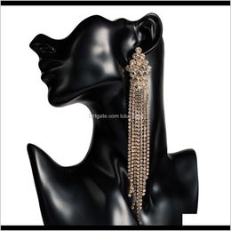 Charm Jewelry Drop Delivery 2021 Exaggerated Acrylic Diamond Long Tassel Female Temperament Earrings Tu1Mf