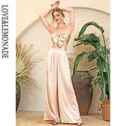 LOVE&LEMONADE Nude Color High Waist Bell Two-Pieces Set LM6473 X0428